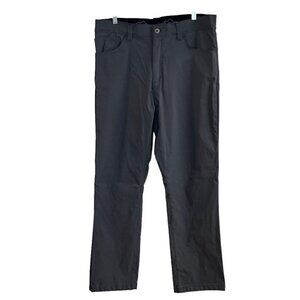 Men's Eddie Bauer Nylon Tech Pants. Gray Stretch Flex Straight Leg. Size 36 x 32